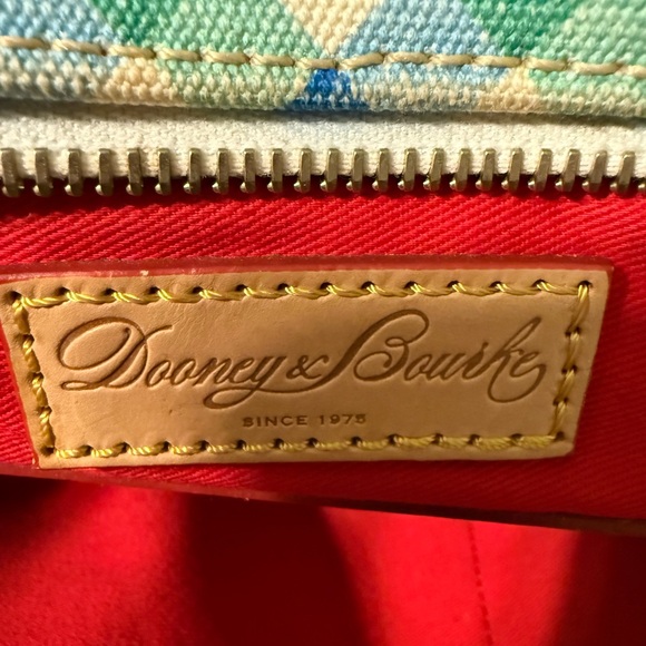 Dooney & Bourke Green and Blue Checkered Tote - Picture 11 of 16